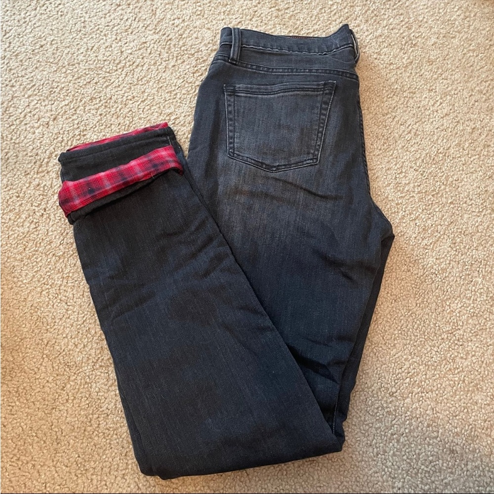 Eddie Bauer Women’s Boyfriend flannel lined warm jeans size 4